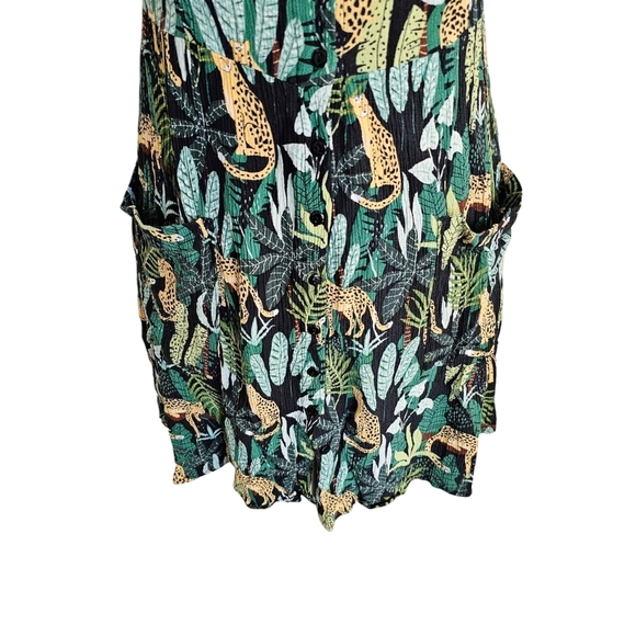 House Tropical Leopard Print Spaghetti Strap Mini Dress Sz XS - Picture 3 of 10